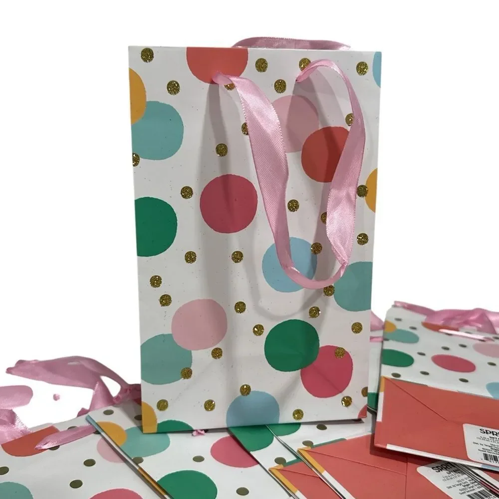 Spritz Colorful Polka Dot Gift Bag NWT
